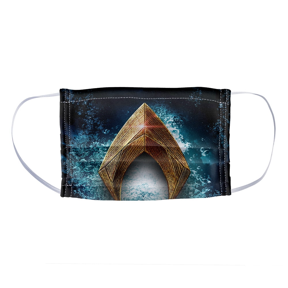 Justice League Movie Aquaman Logo 1-Ply Reusable Face Mask Covering, Kids