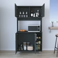thumbnail image 5 of Dtwnek Kitchen Pantry Cabinet with Open Shelf and Inner Shelf, Black, 5 of 7
