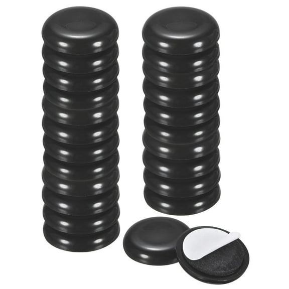 Uxcell 24-Pack Furniture Sliders 1" Diameter Self-Adhesive Mover Glides Round [Black]