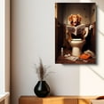 thumbnail image 4 of Nova Scotia Duck Tolling Retriever Dog Canvas Wall Art for Bedroom Living Room Home Decor,Funny Dog Canvas Sitting on The Toilet Animal Pattern Office Artworks, modern wall decor, Ready to Hang, 4 of 6