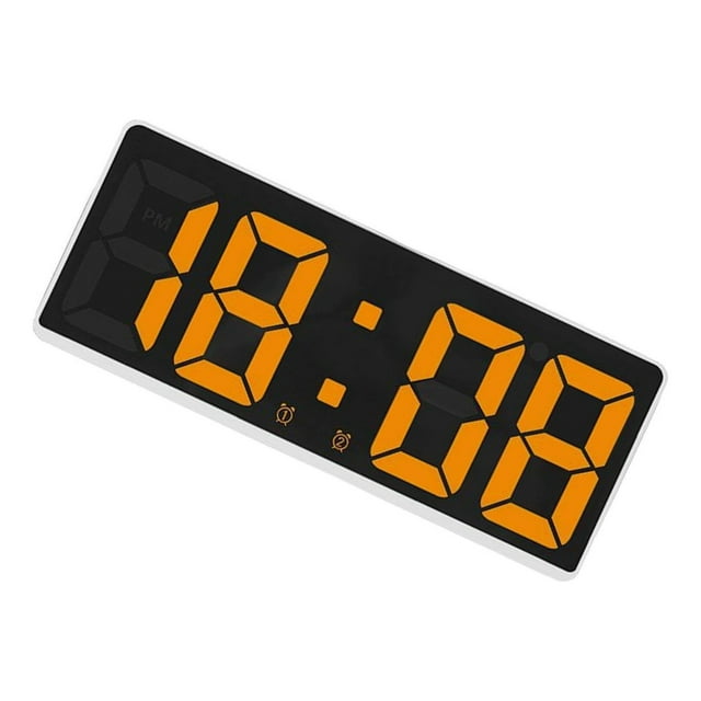 Large Number Alarm Clock Table Date LED Display Bedside Office Display for Elderly Home Living Room Orange