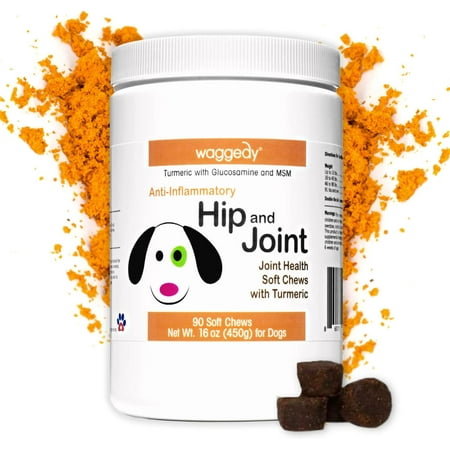 UPC: 0860111000388 | waggedy Advanced Hip and Joint Turmeric Dog Supplements for Joints and Hips w/Glucosamine for Dogs & MSM and Turmeric for Dogs Joint Supplement for Dogs Helps with Aches Natural Remedies for Dogs Turmeric Hip & Joint 90 Count