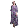 thumbnail image 1 of Bimba Kaftan Long de Plage à Fleurs pour Femmes, Tenue de Plage, Couvre-Maillot de Bikini, Robe Maxi - TG-3X, 1 of 5