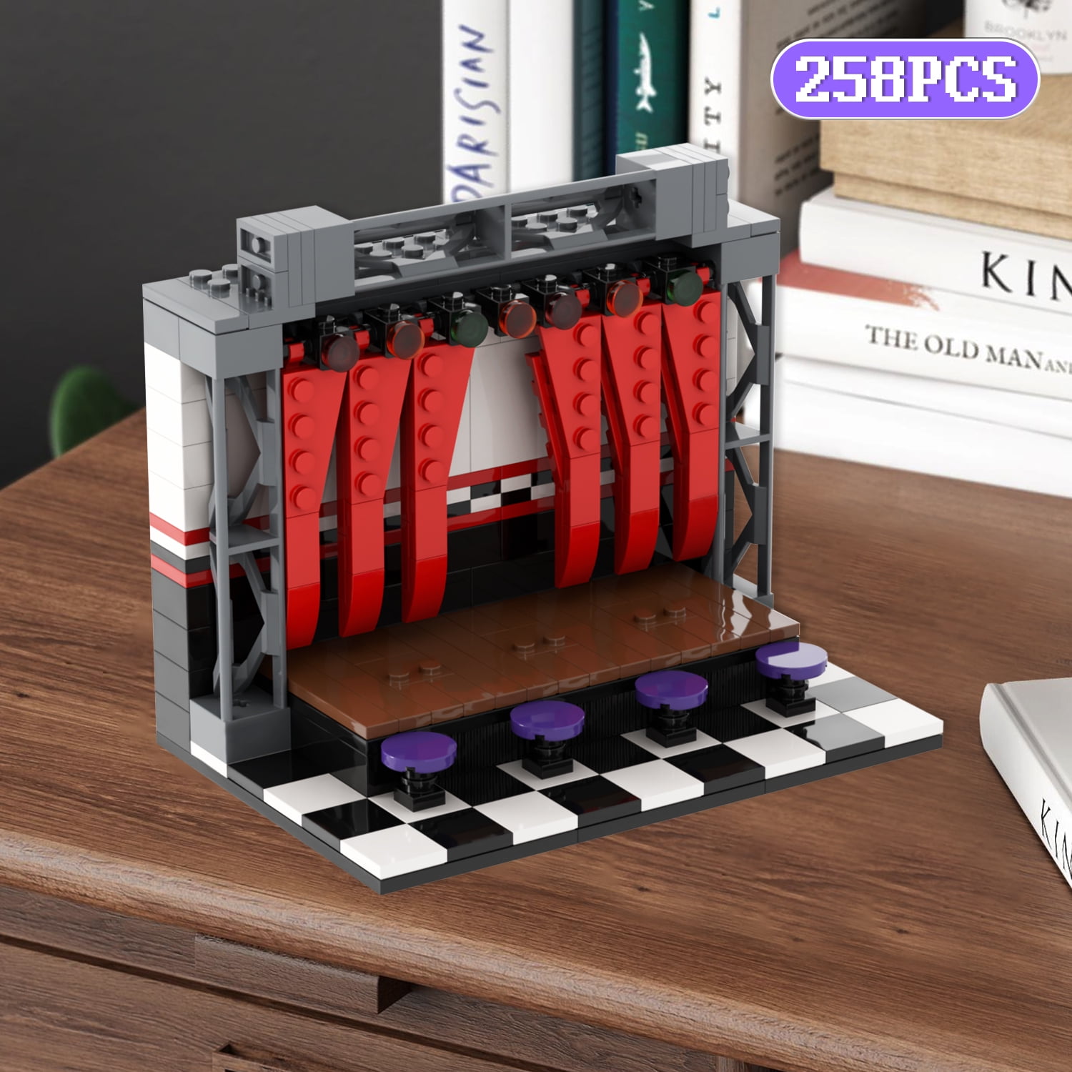 MOOXI-MOC FNAF Stage Building Set,Creative Cute Building Blocks