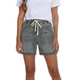 thumbnail image 4 of Jean Shorts for Women High Waisted Pull on Drawstring Elastic Waist Trendy Stretchy Denim Wide Leg Jorts Summer Shorts with Pockets Xl, 4 of 6
