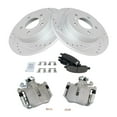 thumbnail image 2 of TRQ Rear Performance Brake Pad & Rotor Kit Brake Caliper Brake Pads Brake Rotors Set Ceramic Solid Premium G-Coated Fits Select 2006-2011 Buick Lucerne Cadillac DTS, 2 of 8