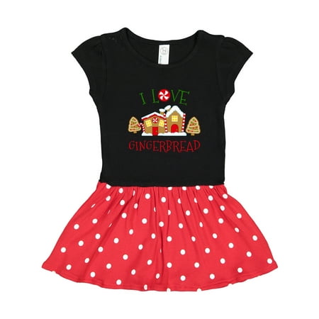 

Inktastic I Love Gingerbread Christmas Holiday Gift Toddler Girl Dress