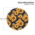 thumbnail image 2 of KLL Drink Coasters Set Round Shape of 4,PU Leather Absorbent Coasters Set Decorative Coffee Cup Coasters Housewarming Gift for Home Decor-Navy Blue Plaid Sunflower, 2 of 5