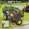 thumbnail image 4 of Firstness Heavy Duty Garden Cart, 1400 lbs Capacity Garden Wagon with Removable Sides, Black, 4 of 9