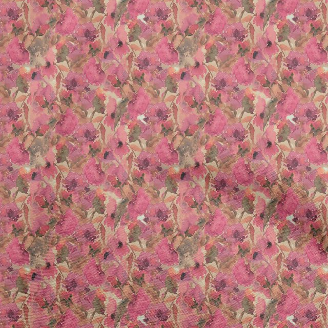 oneOone Polyester Spandex Pink Fabric Abstract Floral Sewing Material Print Fabric By The Yard 56 Inch Wide