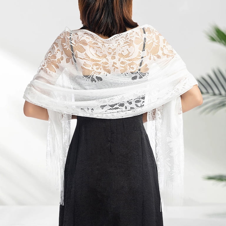 Uooqdmx Shawl Wraps for Women, Pashmina, Shawls and Wraps for Evening Dresses, Bridesmaid Evening Dress Hollowed Out Lace Shawl, Lace Shawl, White One Uooqdmx Shawl Wraps for Women, Pashmina, Shawls and Wraps for Evening Dresses, Bridesmaid Evening Dress Hollowed Out Lace Shawl, Lace Shawl, White One