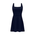 thumbnail image 6 of Blmnix Woman Dress Slip Dress Sexy Dresses Short Dress Dress Blue Sleeveless Mini Square Neckline Wrinkle-Resistant Casual Dresses for Women Summer,XXL, 6 of 6