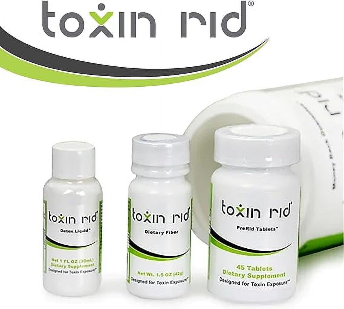 Toxin Rid 3 Day Detox Kit | Permanent Complete Natural Whole Body Cleanse for Women & Men | 45 Vegan Tablets with Liquid Formula & Dietary Fiber | Made in USA