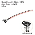 thumbnail image 2 of Uxcell 5.5 x 2.1mm DC Female Socket Jack Connector with Waterproof Cap, 8 Pack, 2 of 5