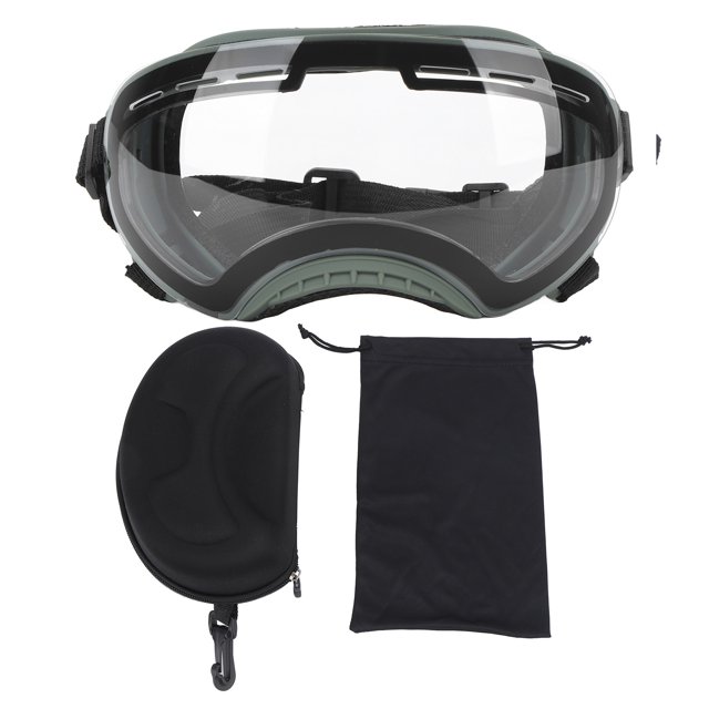 Gafas de sol para perros Protección UV de moda Gafas elásticas ajustables para perros con marco verde OD para perros medianos y grandes Lentes transparentes