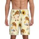 thumbnail image 1 of Balery Watercolor Bee Honey Honeycomb Bee Pantalones cortos de pijama de punto de algodón para hombre con cinturilla y bolsillos-3X-Large, 1 of 6