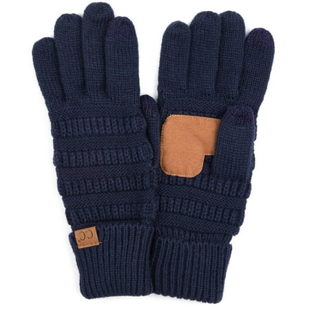 Winter CC Quad Touch Screen Smart Cellphone Finger Tips Warm Soft Gloves (Solid Earth Gray)