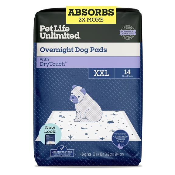 Pet Life Unlimited Dog Pads, Smart Prints, XXL, Overnight, 14ct