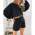 thumbnail image 3 of Two Piece Sweater Puff Sleeve Women Casual Long Sleeve Sets Pure Color Comfortable  for Lady for School for Jogging ANGGREK Otros, 3 of 8