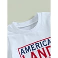 thumbnail image 6 of CIYCuIT Toddler Baby Boys Independence Day Outfits Short Sleeve Letter Print T-shirt + Solid Color Shorts 2Pcs 6M 12M 18M 24M 3T Infant Casual 4th of July Shorts Sets, 6 of 9