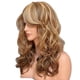 thumbnail image 5 of Peluca de pelo largo y rizado color castaño oscuro y lino con fibra química para mujeres y niñas., 5 of 7