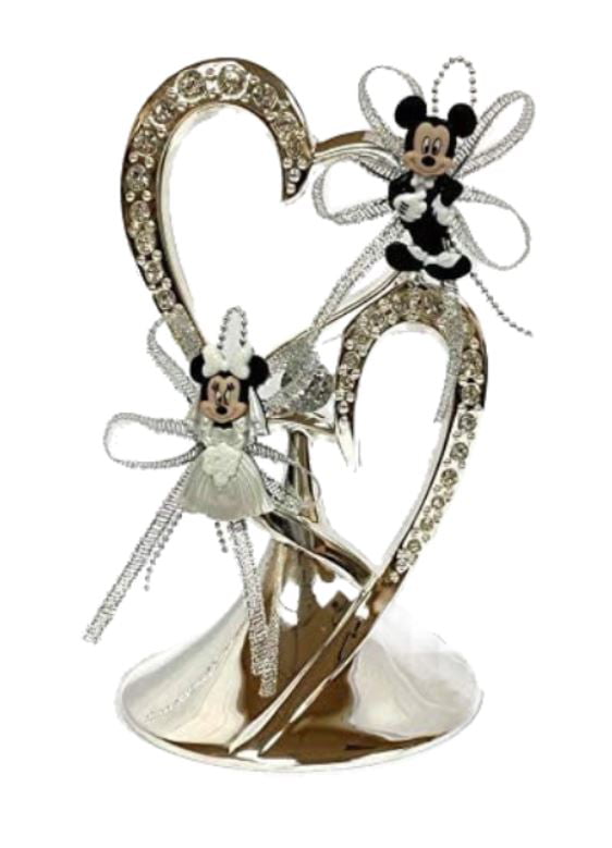 Acrylic initial Mickey Minnie Mouse wedding engagement cake topper decoration 
