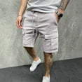 thumbnail image 3 of adviicd Cargo Shorts for Men Men's Belted Tactical Cargo Long Shorts Inseam Below Knee Length Multi Pocket Pants Mens Shorts, 3 of 5