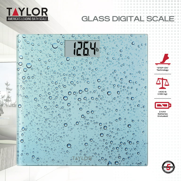 Digital Glass Bathroom Scale with Spa Blue - Taylor