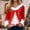 White, variant on Only Moment White Christmas Dressy Fall Shirts Plush V Neck Long Sleeve Dressy Casual T Shirts Fashion Clothes Loose Fit Trendy Faux Fur Trim Xmas Holiday Tops S