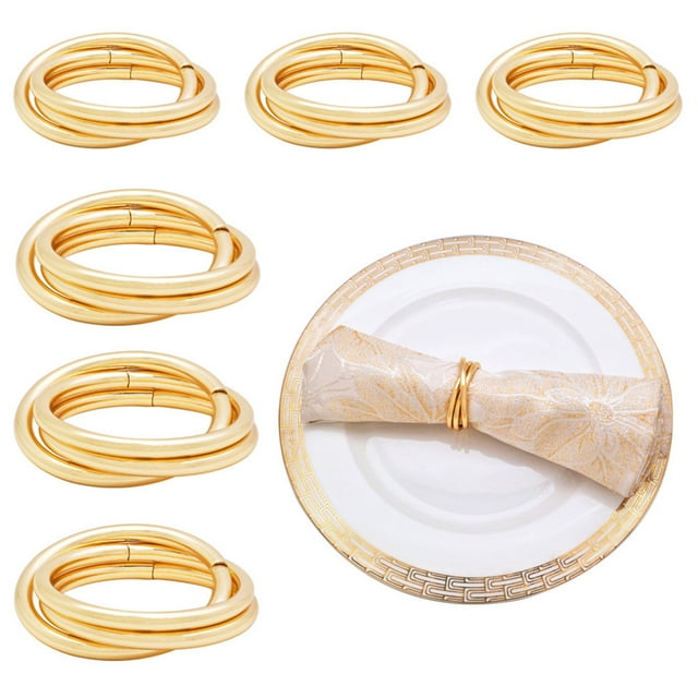 ADDHAT 6Ud Para Servilletas Dorados De Acero Inoxidable Para Fiesta Y Duradera