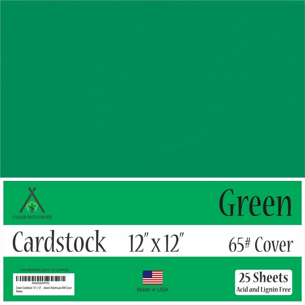 Green Cardstock 12 x 12 inch 65Lb Cover