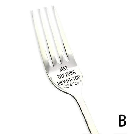 

What The Fork Dinner Forks Funny Letter Engraved Couple Fork Stainless Steel Table Forks for Wedding Anniversary Valentines L4Z1