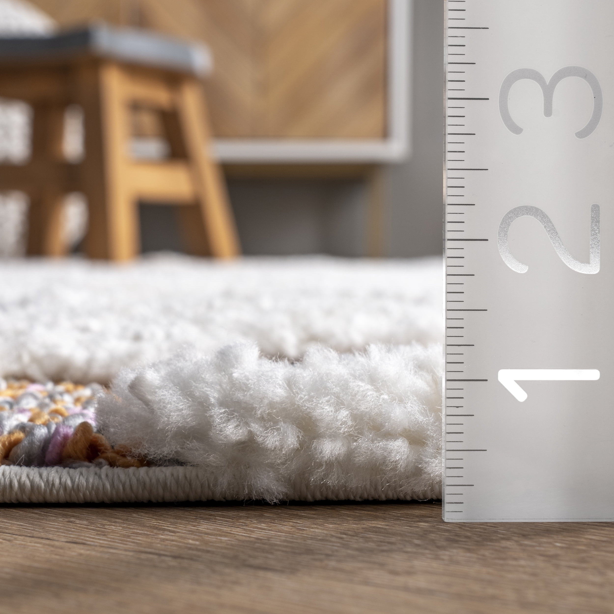 nuLOOM Rumi High-Low Chevron Kids Tassel Area Rug, 3' x 5', Ivory
