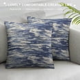 thumbnail image 3 of COMIO  Abstract Textured Decorative Throw Pillow Covers for Bed Pillowcases Accent Throw Pillows for Couch Fall Deocr, Navy Blue, 3 of 5