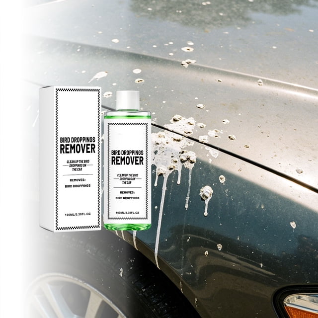 Removedor de excrementos de pájaros con fórmula suave y segura para la limpieza diaria de superficies exteriores, coches, ventanas y patios, acabado transparente