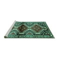 thumbnail image 2 of Ahgly Company Machine Washable Indoor Square Persian Turquoise Blue Traditional Area Rugs, 3' Square, 2 of 4
