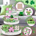 thumbnail image 5 of 8pcs St. Patrick's Day Spring Tiered Tray Decor Set, Irish Wooden Signs - Farmhouse Table Windowsill Fireplace Decorations, 5 of 6