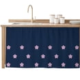 thumbnail image 2 of Pink Flower Cabinet Curtain 32"Wx55"L, Dustproof Pantry Door Curtain with Self Adhesive Tape, Japanese Style Floral Navy Blue Tall Storage Cover Privacy Drape for Bathroom Kitchen Laundry Room, 2 of 9