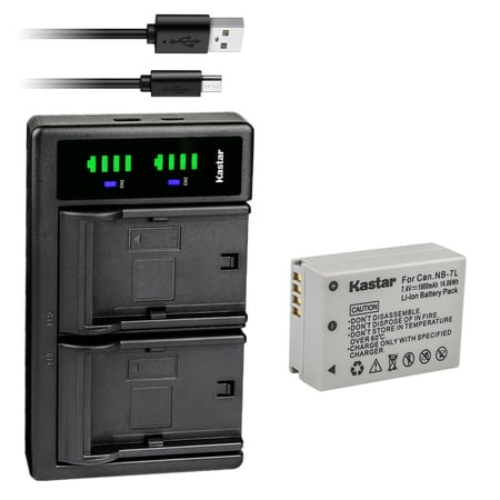 Kastar 1-Pack Battery and LTD2 USB Charger Replacement for Canon NB-7L NB7L NB-7LH NB7LH Battery CB-2LZ CB-2LZE Charger Canon PowerShot G10 PowerShot G10 IS PowerShot G10IS PowerShot G11 Camera