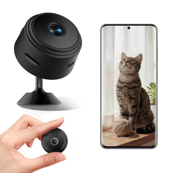 GGMVN 1080P HD Pet Robot Camera, Small Indoor Home Security Camera with App Control, Smart Wireless WiFi Camera for Cat, Dog, Baby, Elderly Monitor, Off White