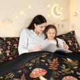 thumbnail image 5 of Homewish Watercolor Mushrooms 7pcs Queen Bedding,Wild Flowers Bedding Comforter Set Queen,Black,Black Reversible, 5 of 8