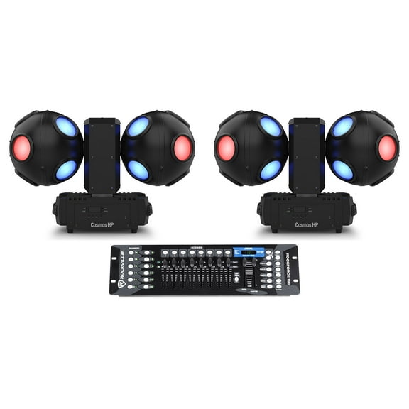 2) Chauvet DJ Cosmos HP RGBW LED Beam/Strobe Effect Party Lights DMX Controller