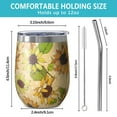 thumbnail image 5 of 12oz Stemless Wine Tumblers Sunflower Vacuum Insulated Stainless Steel Travel Tumbler Cups Mug with Lid and Straw for Champaign,Cocktail,Beer with Cleaning Brush, 5 of 5
