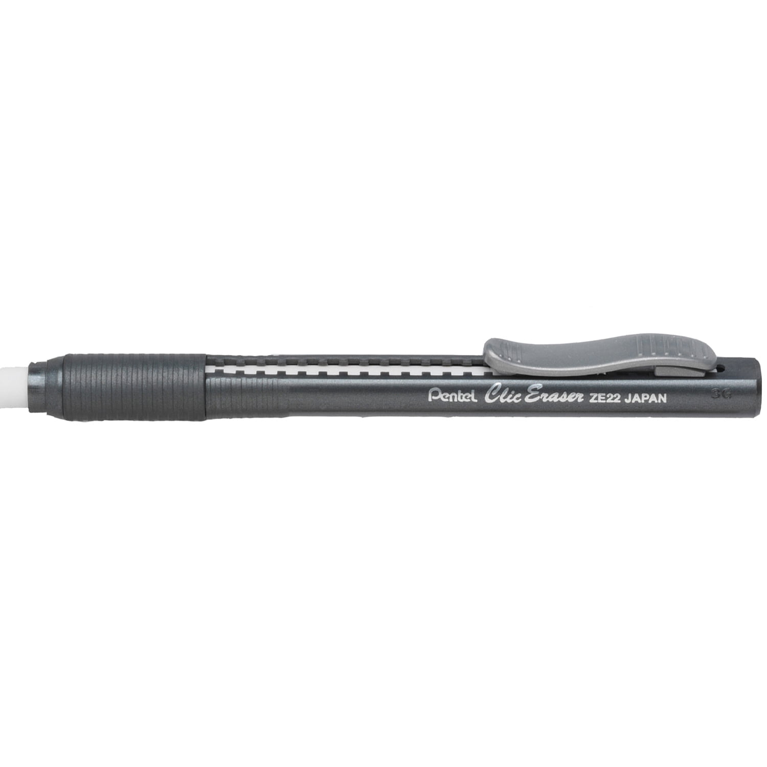 Pentel Clic Eraser Grip, Black Barrel, Pack of 12