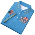 thumbnail image 3 of Men's USA 250th Anniversary Polo Shirt We The People Patriotic Flag Short Sleeve Golf Tee, 3 of 6
