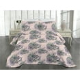 thumbnail image 2 of Ambesonne Springtime Quilted Coverlet 3 Pcs, Romantic Bouquet Print, King Size, Rose Lilac and Pale Teal, 2 of 4