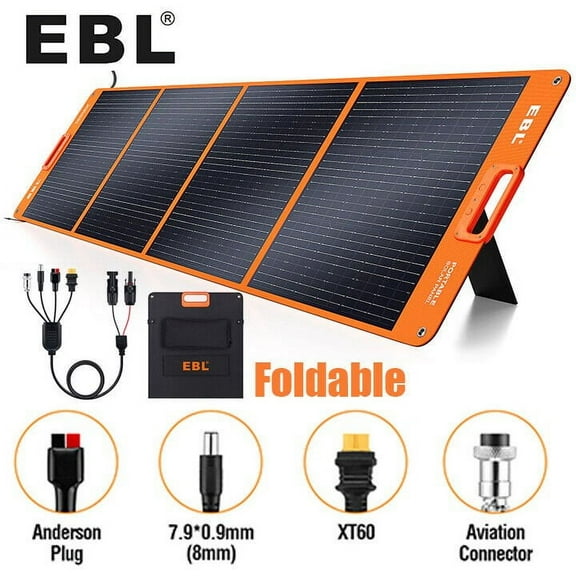 EBL 200W Portable Foldable Solar Panel for Power Station Camping with Kickstand