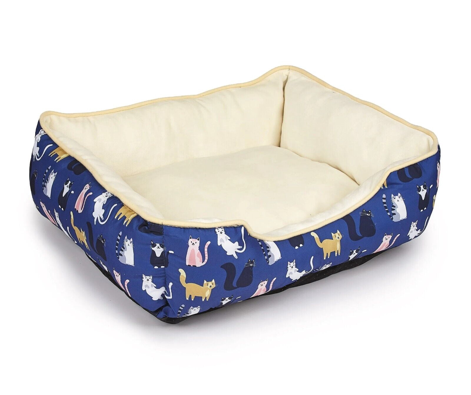 Bolster Style Cat Bed Ultra Soft For Kittens Non Slip Fabric Bottom Choose Style (Cuddler Bed)