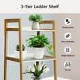 thumbnail image 5 of Fionafurn 3 Tier Ladder Bookshelf, Wood Open Display Shelf Storage Shelves Unit - Natural + White, 5 of 6