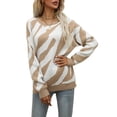 thumbnail image 1 of Yuemengxuan Girls High-Quality Long Sleeve Knitwear, Round Collar Loose Knitted Tops Sweater, 1 of 9